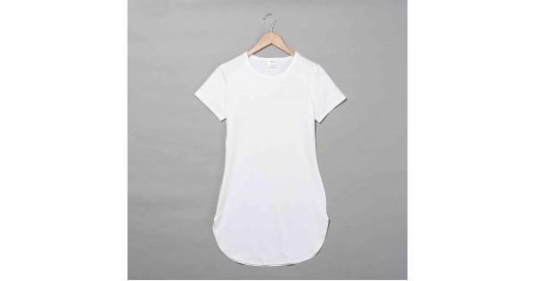 Polyester Curved Hem T shirt Dress